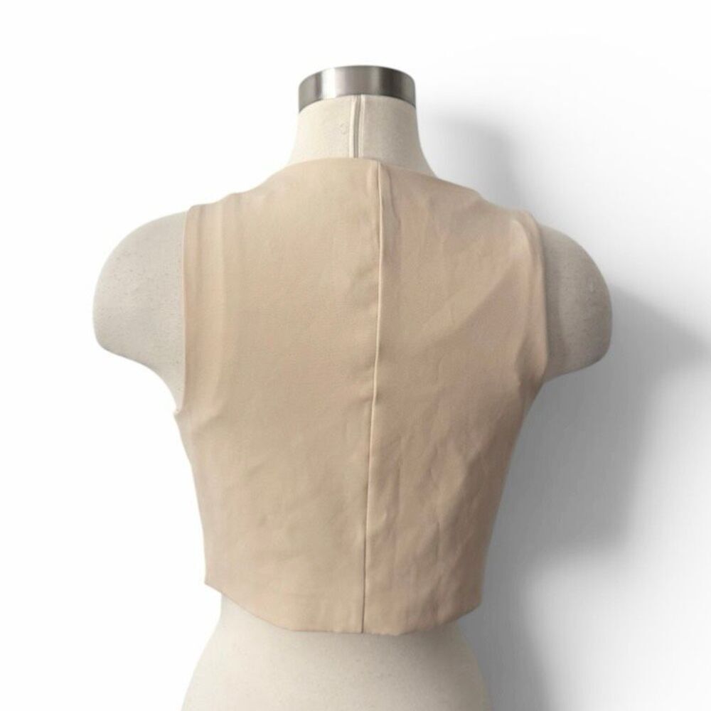 Madden NYC Steve Madden Tan Button Fitted Tuxedo Vest S Cropped - Picture 3 of 7